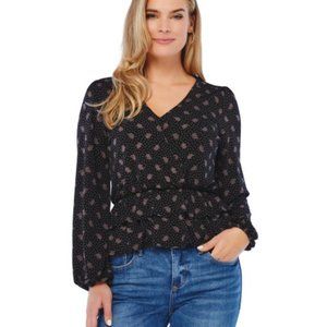 NWOT Gilli L/S Paisley Top Peplum